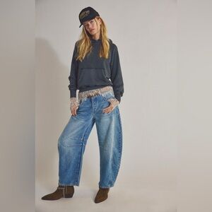 We The Free Good Luck Mid-Rise Barrel Jeans